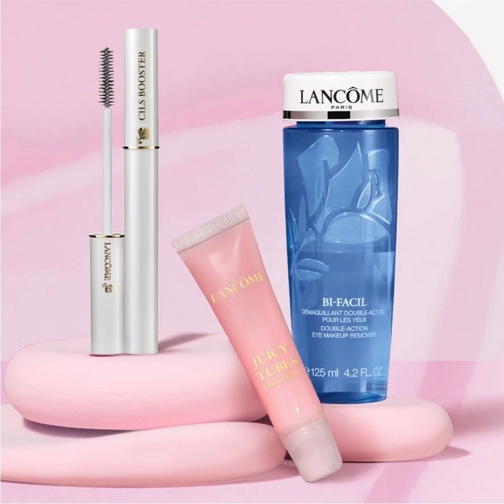 NEW LANCÔME 3-PC SET CILS BOOSTER XL LASH & MASCARA PRIMER, LIP GLOSS, BI-FACIAL - Picture 1 of 5